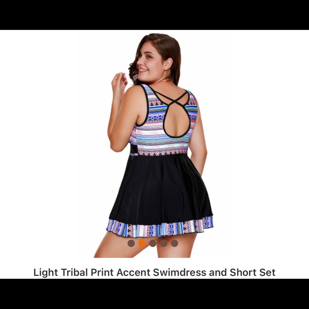TRIBAL PRINT SWIMDRESS / SHORT SET - Picture 4 of 5